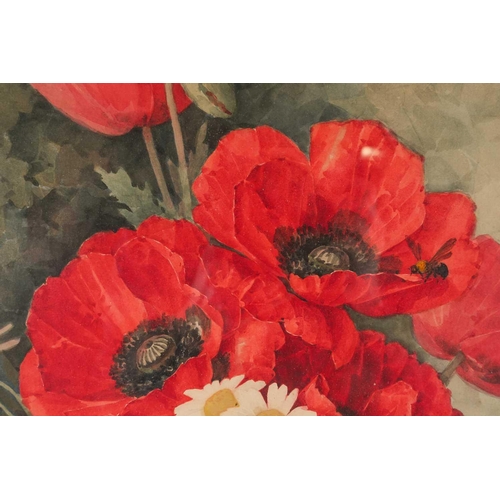 14 - Paul de Longpré (1855-1911) French, a still life study of flowers (poppies and daisies), with attend... 