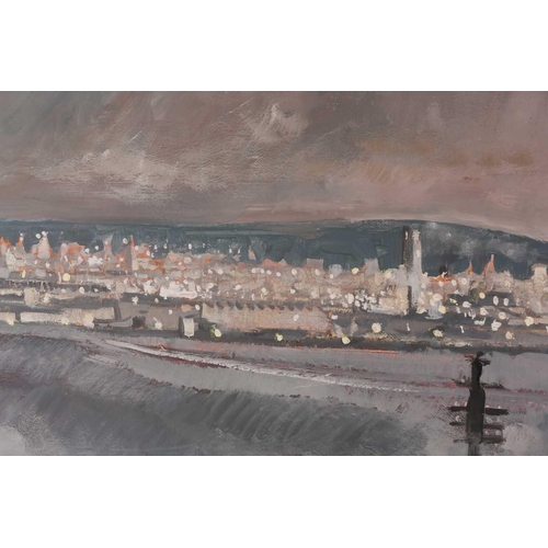 43 - † Harold Riley (b.1934) British, 'View of Manchester', a large oil on panel, signed and dated '71, 7... 