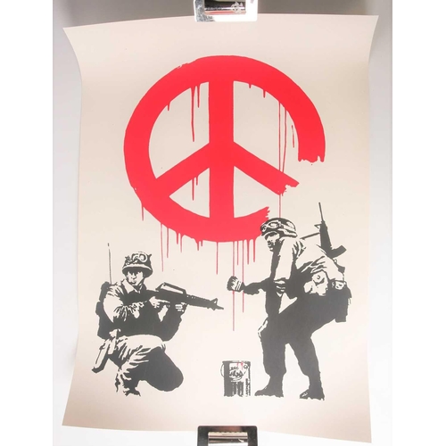 62 - † After Banksy (British, b.1974), 'CND Soldiers', stamped 'The West Country Prince, Banksy Copy' and... 