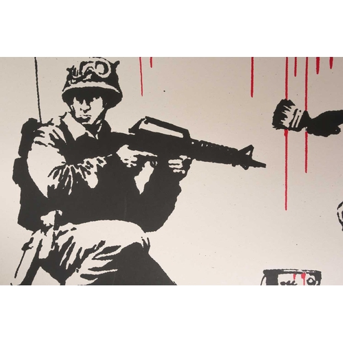 62 - † After Banksy (British, b.1974), 'CND Soldiers', stamped 'The West Country Prince, Banksy Copy' and... 