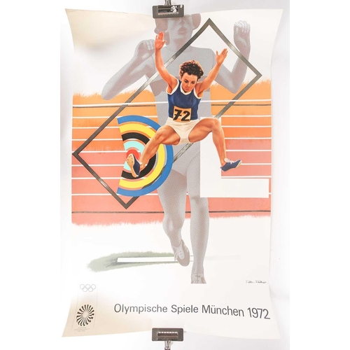 77 - Peter Phillips (b.1939), a signed promotional poster for the 1972 Munich Olympics, 101 cm x 64.5 cm.