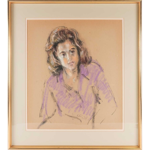81 - † Harold Riley (b.1934) British, 'Study of Mandy', a portrait of a young woman, pastel on paper, sig... 