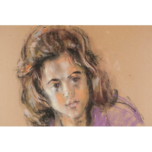 81 - † Harold Riley (b.1934) British, 'Study of Mandy', a portrait of a young woman, pastel on paper, sig... 