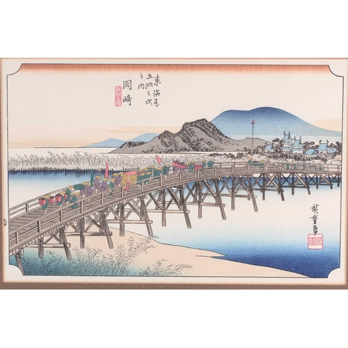 108 - Utagawa Hiroshige (1797 - 1858), 'Yahagi Bridge - Okazaki', station number 38 of the 53 Tokaido stat... 