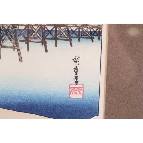 108 - Utagawa Hiroshige (1797 - 1858), 'Yahagi Bridge - Okazaki', station number 38 of the 53 Tokaido stat... 