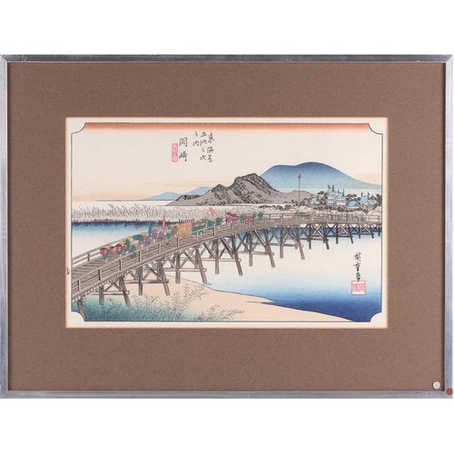 108 - Utagawa Hiroshige (1797 - 1858), 'Yahagi Bridge - Okazaki', station number 38 of the 53 Tokaido stat... 