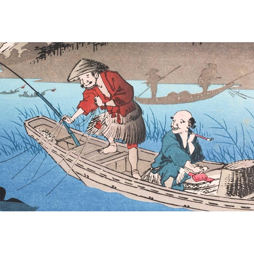 110 - Keisai Eisen (19th century), Godo - Juku - Night Fishing on the Nagara River, the 54th station of 69... 