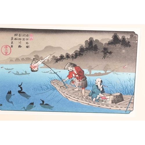 110 - Keisai Eisen (19th century), Godo - Juku - Night Fishing on the Nagara River, the 54th station of 69... 