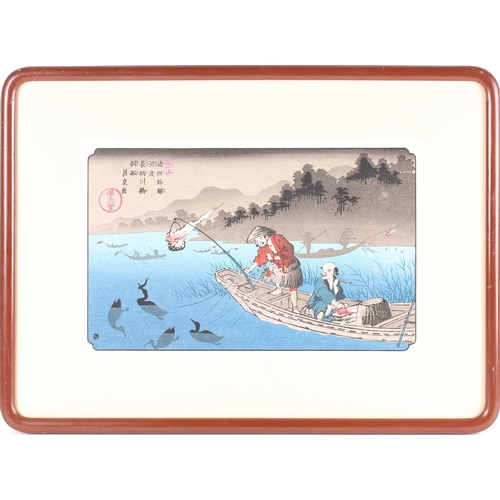 110 - Keisai Eisen (19th century), Godo - Juku - Night Fishing on the Nagara River, the 54th station of 69... 