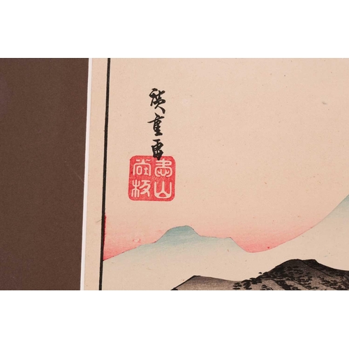 117 - Ando Hiroshige (1797 - 1858), 'Fishing Boats Returning to Yabase - Lake Biwa' & 'Clearing Storm at A... 