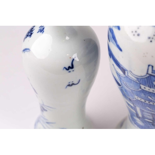 142 - A group of Chinese blue & white porcelain vases, 18th & 19th century, comprising an 18th century min... 