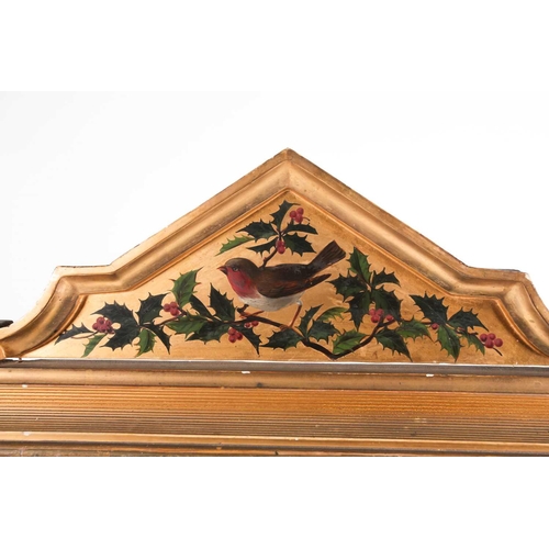 186 - A late 19th century carved wood and gilt gesso Aesthetic Movement style wall mirror. With moulded pi... 