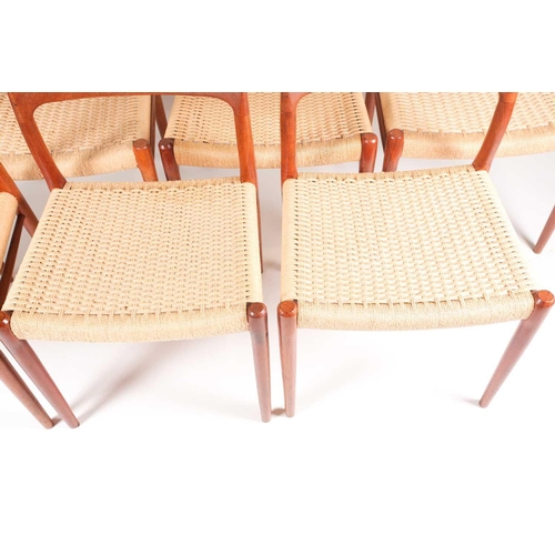 190 - Niels Otto Moller for J L Moller Models, a set of six '75 Edition' teak dining chairs, with paper co... 