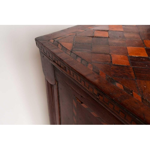 193 - A late 18th-century Maltese walnut and parquetry inlaid chest of drawers. With cubed satinwood and r... 