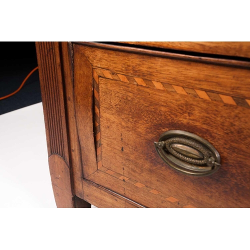 193 - A late 18th-century Maltese walnut and parquetry inlaid chest of drawers. With cubed satinwood and r... 