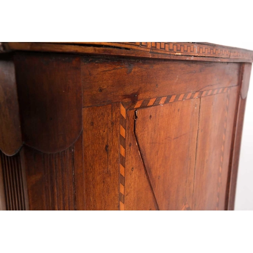 193 - A late 18th-century Maltese walnut and parquetry inlaid chest of drawers. With cubed satinwood and r... 