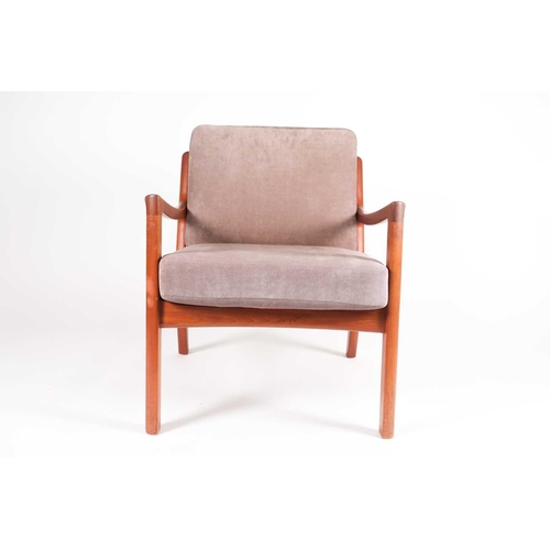 194 - Ole Wanscher for France & Son, a Danish teak 'Senator' armchair, mid 20th century, with sprung uphol... 