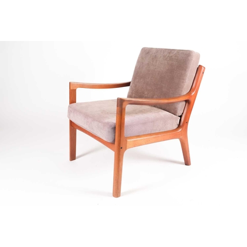 194 - Ole Wanscher for France & Son, a Danish teak 'Senator' armchair, mid 20th century, with sprung uphol... 