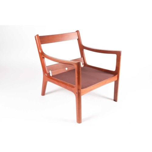 194 - Ole Wanscher for France & Son, a Danish teak 'Senator' armchair, mid 20th century, with sprung uphol... 