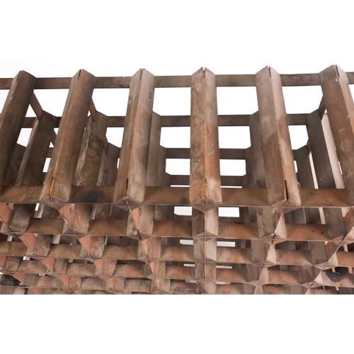 198 - A Harrods 72-bottle wine rack, mid 20th century, 90 cm x 80 cm x 23 cm.