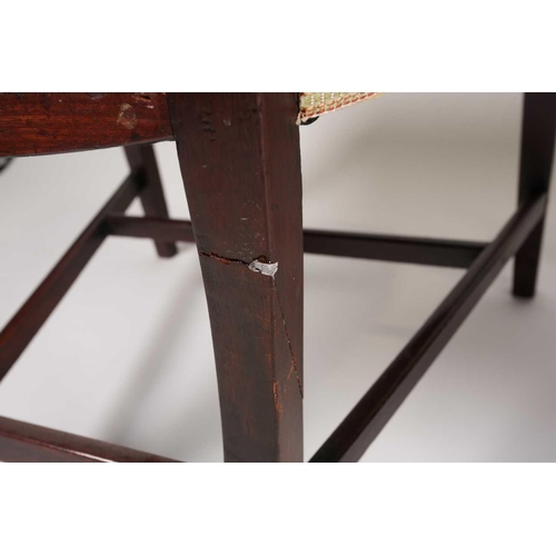 233 - A Queen Anne walnut side chair with bifurcated vase splat on cabriole supports, together with a Geor... 