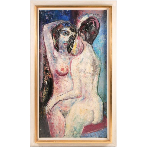 26 - Will Sohl (1906-1969) German, abstract study of a nude couple, oil on canvas, signed and dated 1962 ... 