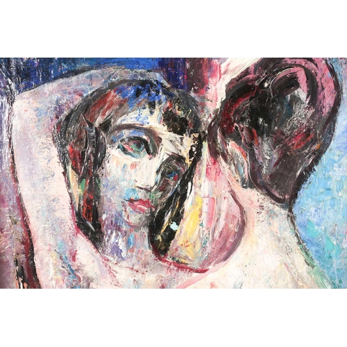 26 - Will Sohl (1906-1969) German, abstract study of a nude couple, oil on canvas, signed and dated 1962 ... 