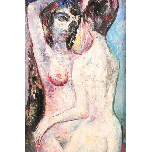 26 - Will Sohl (1906-1969) German, abstract study of a nude couple, oil on canvas, signed and dated 1962 ... 