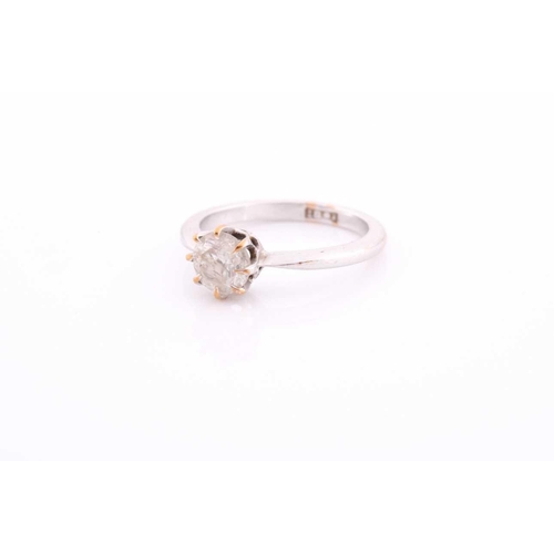 302 - An 18ct white gold and solitaire diamond ring, set with a round-cut diamond of approximately 0.80 ca... 