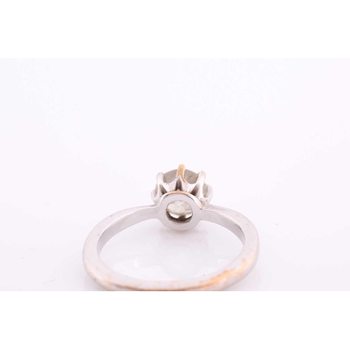 302 - An 18ct white gold and solitaire diamond ring, set with a round-cut diamond of approximately 0.80 ca... 