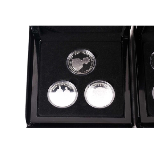 318 - Eight boxed sets of commemorative coins, comprising: 'Squadrons of the Royal Air Force' four-coin se... 