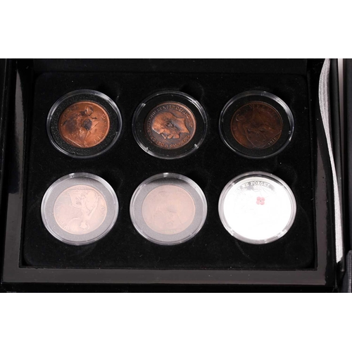 318 - Eight boxed sets of commemorative coins, comprising: 'Squadrons of the Royal Air Force' four-coin se... 