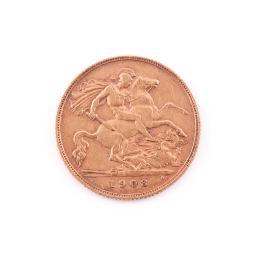 320 - An Edwardian half sovereign, dated 1908.