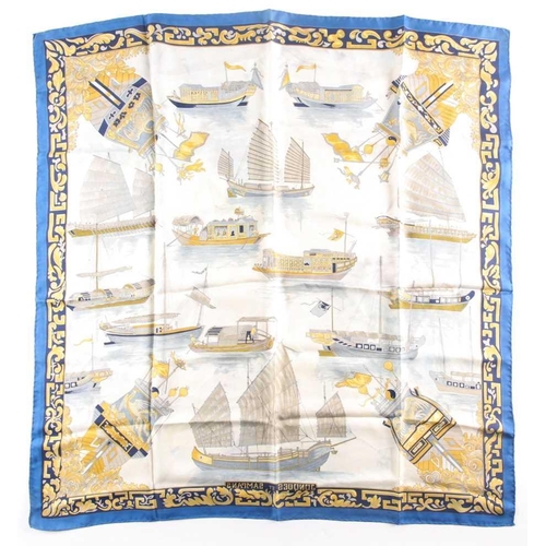 328 - An Hermes silk scarf with a nautical theme, together with an Hermes silk scarf with the Panache et F... 