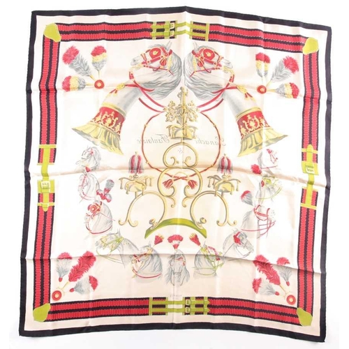 328 - An Hermes silk scarf with a nautical theme, together with an Hermes silk scarf with the Panache et F... 