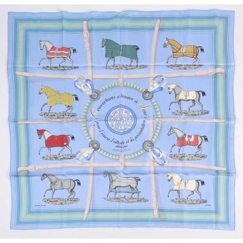 329 - A Hermes silk square scarf printed with the 