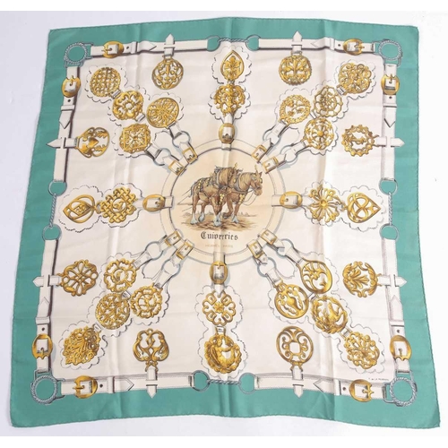 329 - A Hermes silk square scarf printed with the 