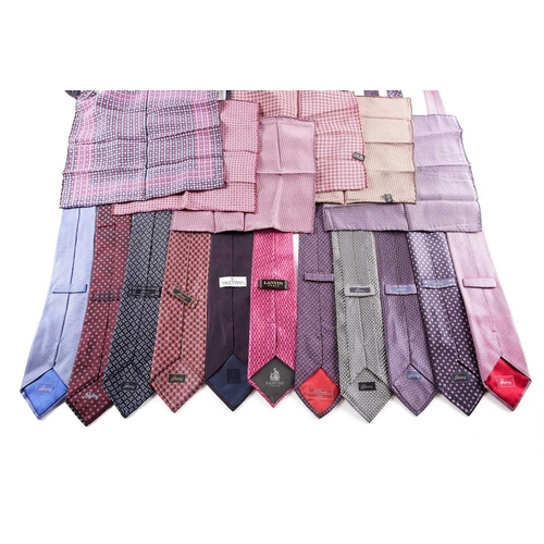 335 - A group of eleven various silk ties, including designs by Lanvin, Brioni, and Dupont, and four silk ... 