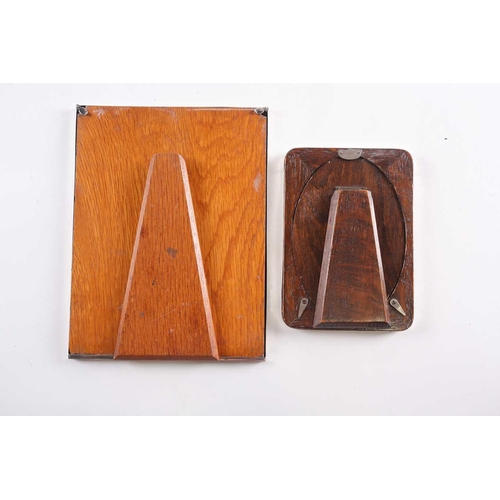 351 - An Art Deco photograph frame, Birmingham 1927 by F H Adams Ltd, rectangular, engine-turned with oval... 