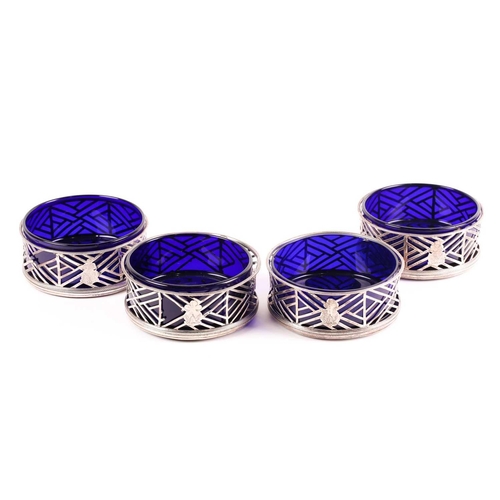 353 - A set of four late 18th century/ early 19th century Irish wine coasters; with Hibernia mark and Dubl... 