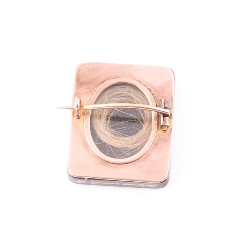 78 - A Victorian damascene brooch, in the Japanese style, depicting a gilt inlaid image of two birds in a... 