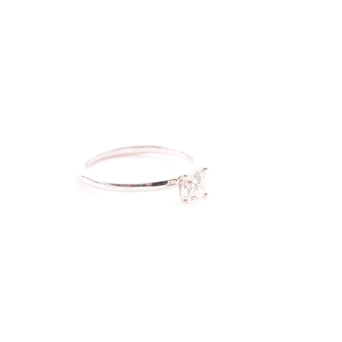 146 - An 18ct white gold and solitaire diamond ring, set with a round brilliant-cut diamond, approximate c... 