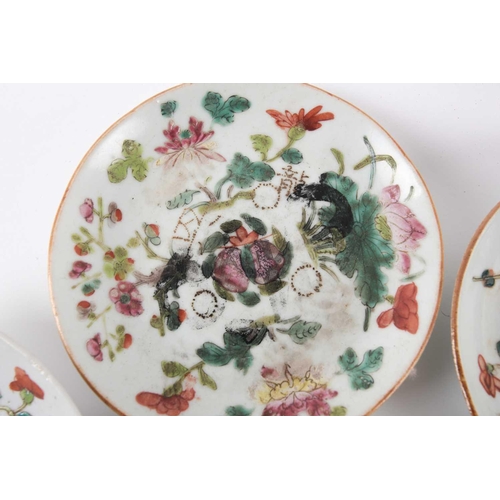 111 - A large quantity of Chinese famille rose saucers, early 20th century, comprising seventeen with a pe... 