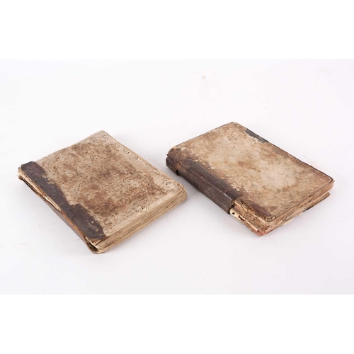 170 - A probably late 19th century Holy Quran with leather-bound spine and sign of marbled boards the laid... 