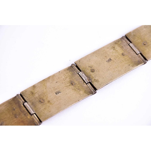 193 - A 19th Armenian /Ottoman Turkish white metal ladies belt with inset niello decorated panels and a fi... 