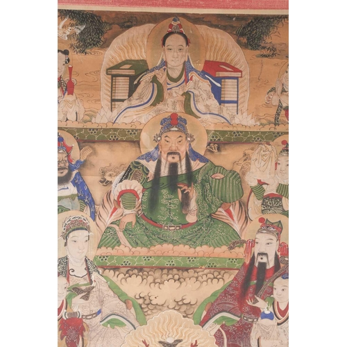 22 - Chinese school, Qing, 19th century, Guan Yu (Guandi) as Sangharama Bodhisattva, watercolour and goua... 