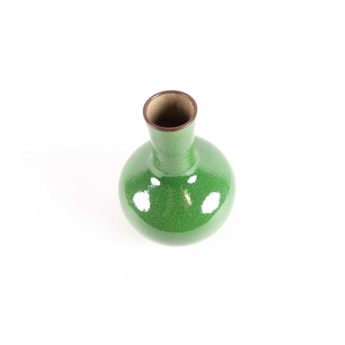 266 - A Chinese crackle ware vase, 20th century, with apple green ground beneath a brown oxide rim, 24cmCo... 