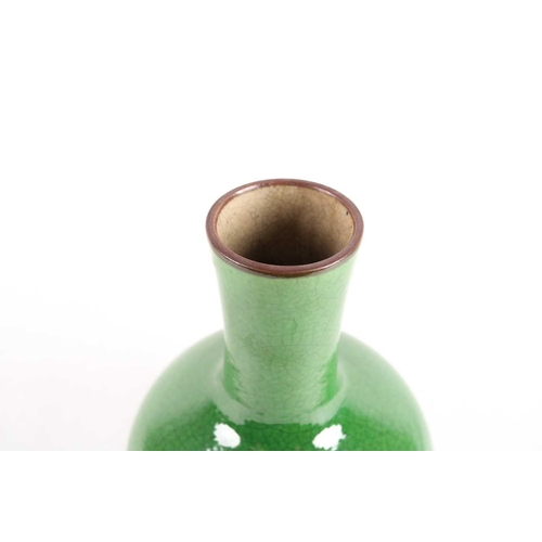 266 - A Chinese crackle ware vase, 20th century, with apple green ground beneath a brown oxide rim, 24cmCo... 