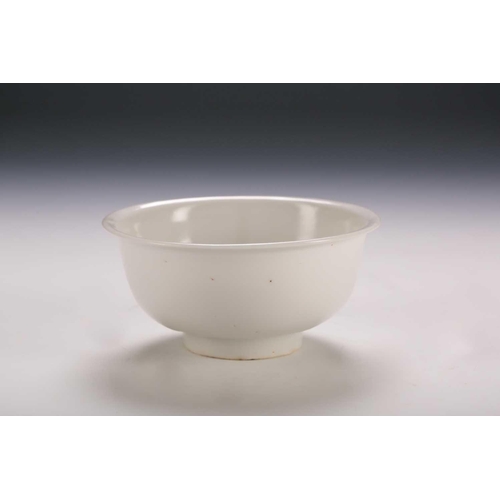 268 - A Chinese porcelain 'Sweet White or Tian Bai' bowl, Ming, with everted rim on a tall circular foot, ... 