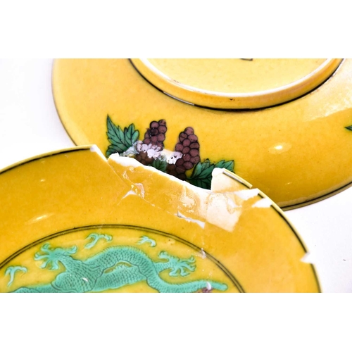 272 - A pair of Chinese porcelain dragon saucer dishes, six character Guangxu mark and possibly of the per... 